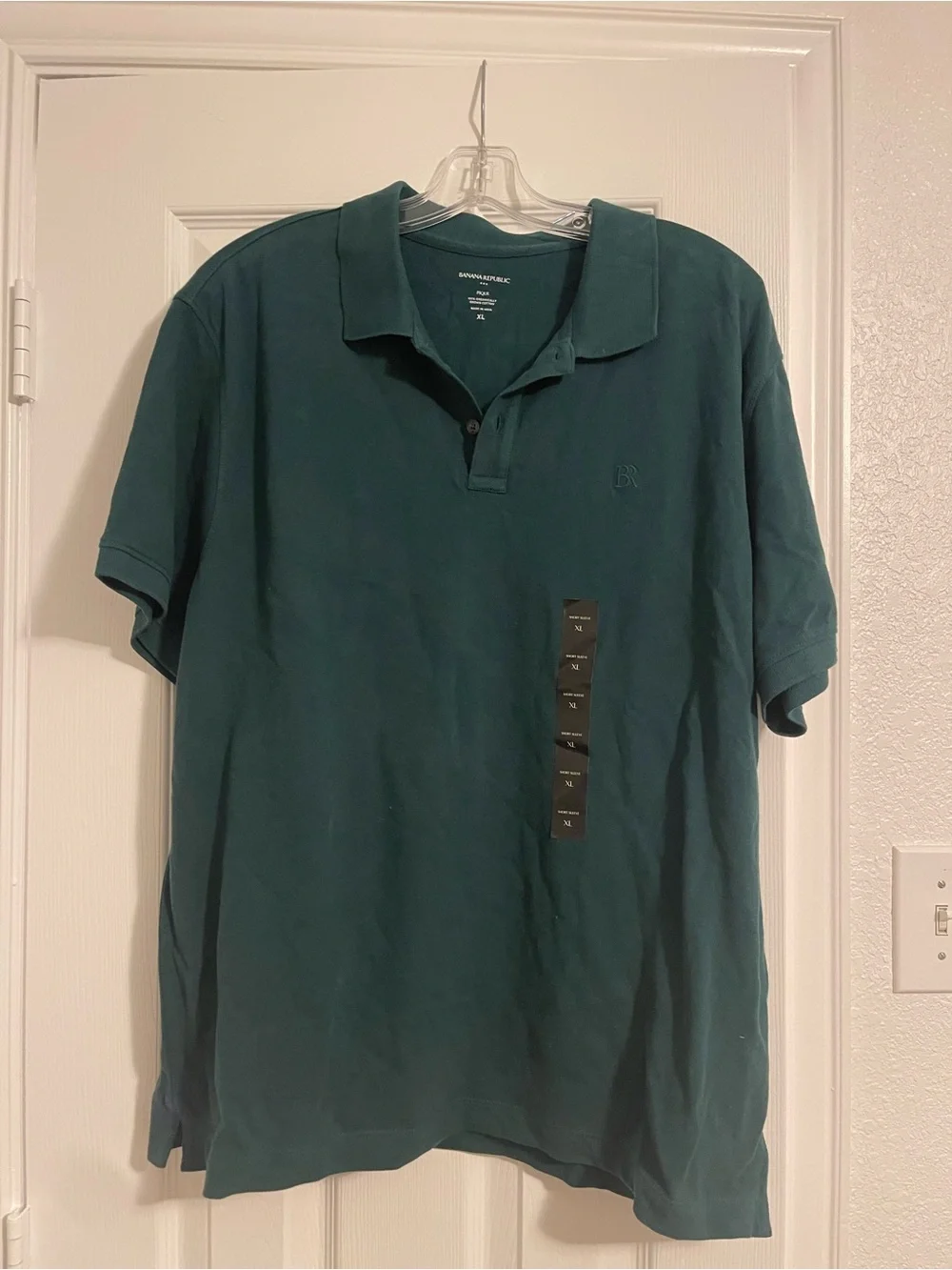 Banana Republic Dark Green Short-Sleeve Polo